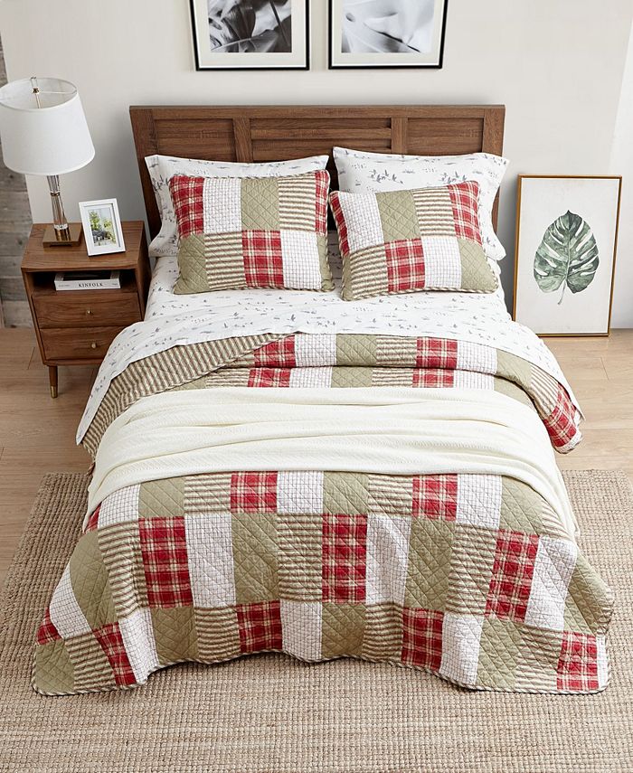 Eddie Bauer Camano Island Plaid Quilt Set, King, 3 Piece Macy's