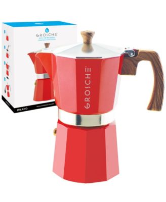 Grosche Milano Stovetop Espresso 9-Cup Moka Pot Coffee Maker, Red