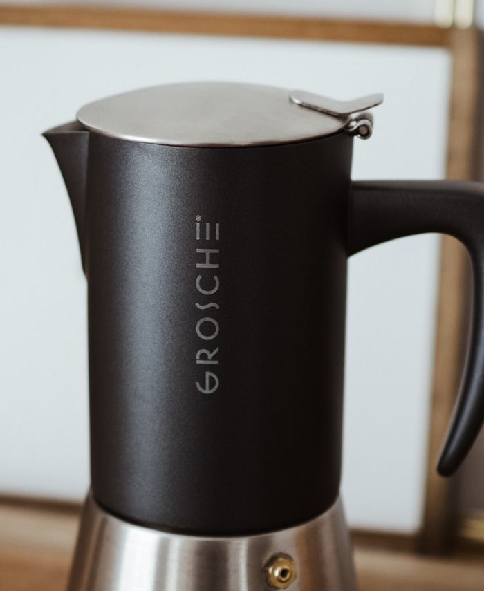 GROSCHE Milano Steel Stainless Steel Stovetop Espresso Maker Moka Pot