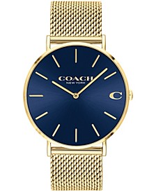 Men's Charles Gold-Tone Mesh Bracelet Watch 41mm