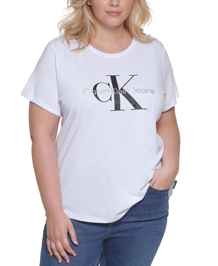 Plus T-Shirt Klein Size Macy\'s - Jeans Graphic Trendy Calvin Logo