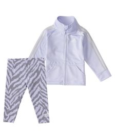 Baby Girls Zip Front Tricot Jacket and Tights, 2 Piece Set