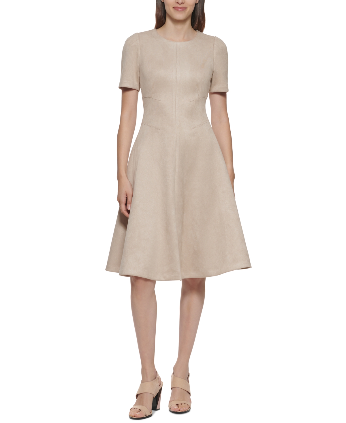 Calvin Klein Faux-Suede A-Line Dress