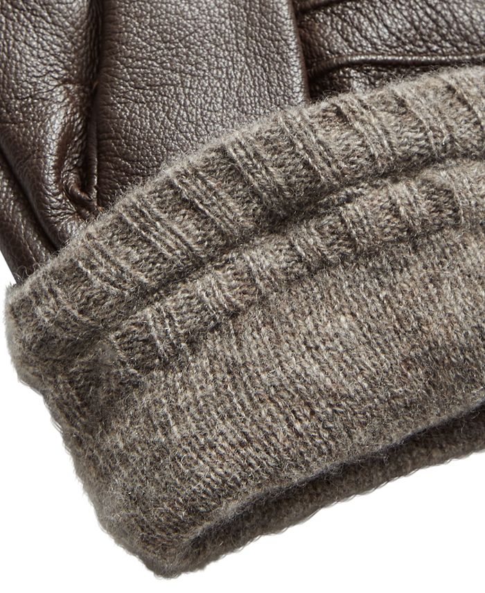 Club Room Men's Leather Gloves with Cashmere Lining, Created for Macy's