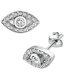 Cubic Zirconia Evil Eye Stud Earrings in Sterling Silver, Created for Macy's
