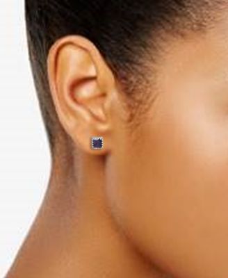 Cubic Zirconia Princess Stud Earrings in Sterling Silver, Created for Macy's