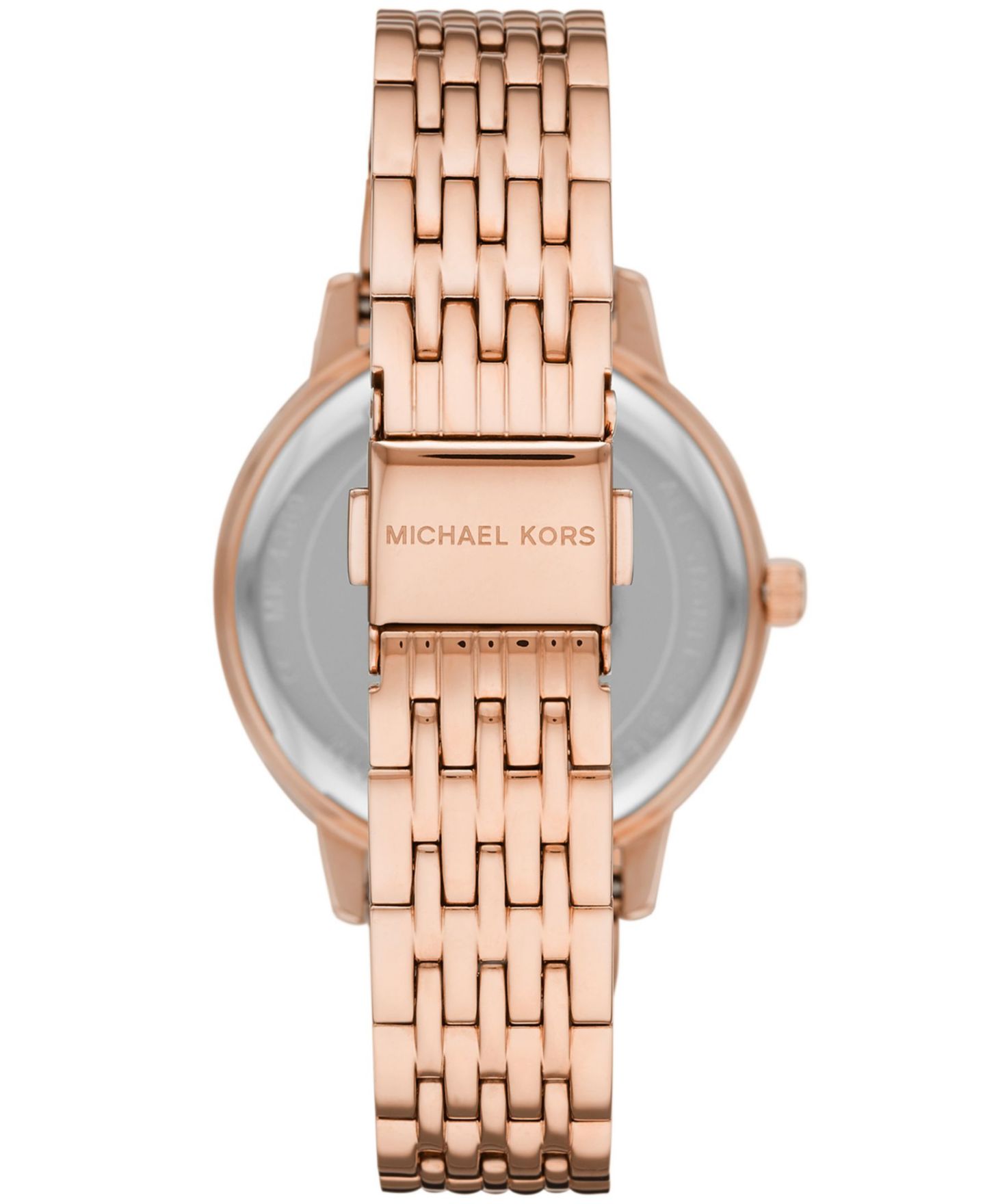 Женские часы Michael Kors Melissa Rose Gold-Tone Stainless Steel Bracelet Watch 35mm, цвет: Розовый золотой — фото 2