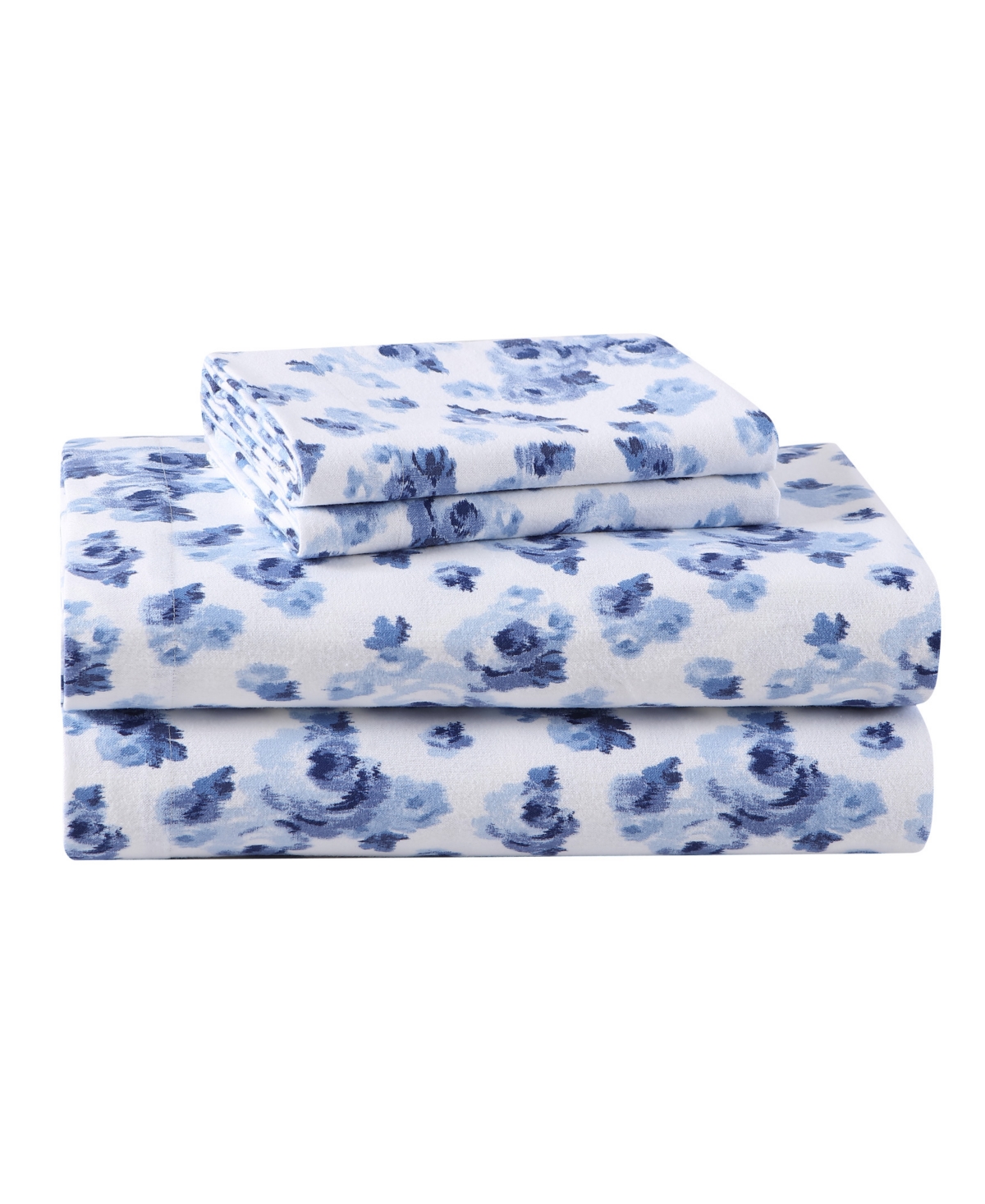 Laura Ashley Cotton Flannel 4 Piece Sheet Set, Full In Emelia