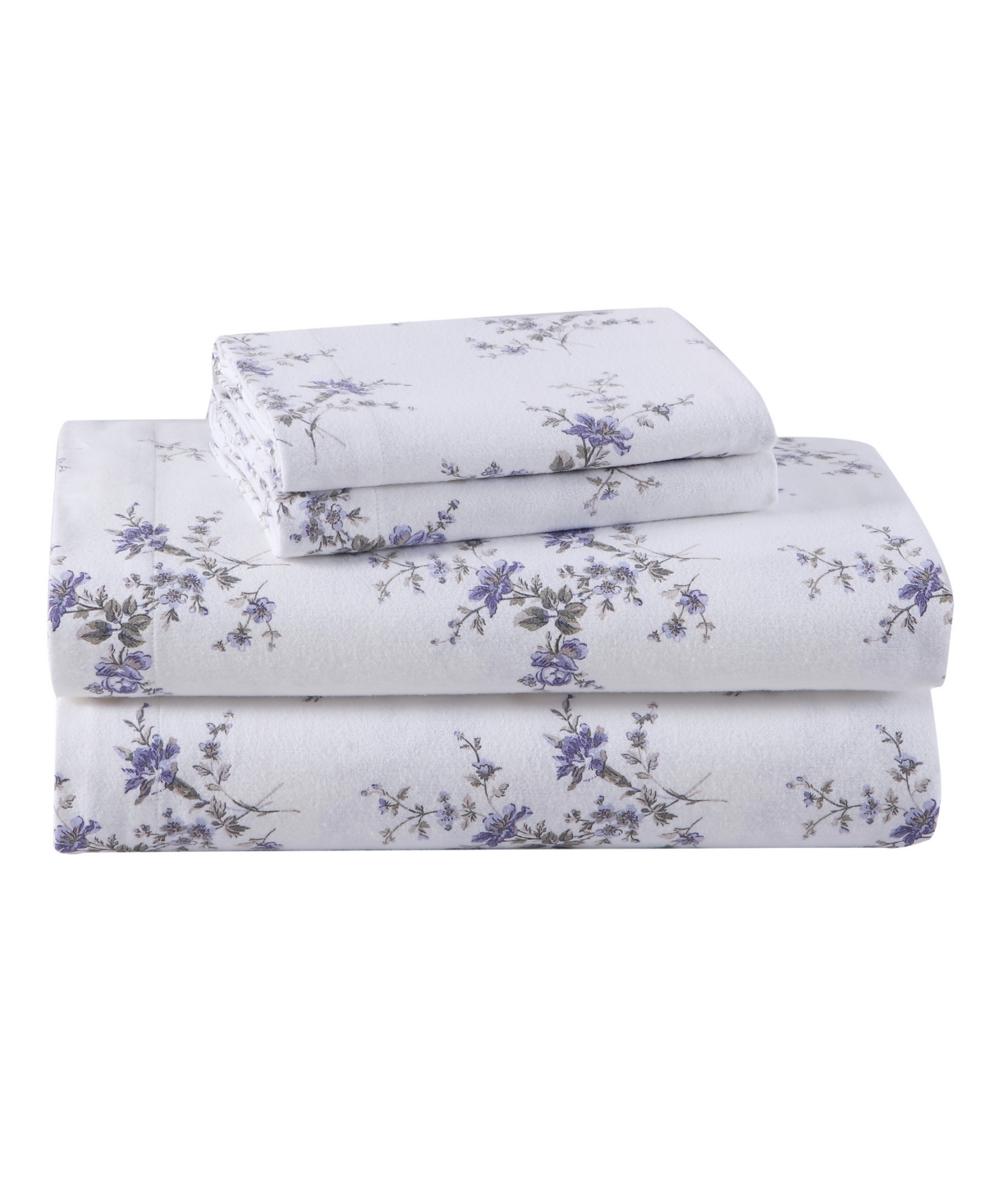 Laura Ashley Cotton Flannel 4-piece Sheet Set, Queen In Jessika