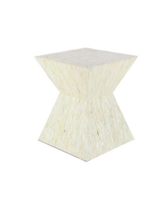 Mussel Shells and Wood Contemporary Accent Table