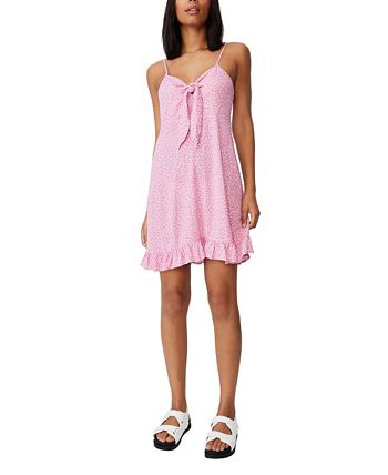 Cotton on Women's Curve Woven Kiara Tie Front Mini Dress Yellow Size 16 - main image 1
