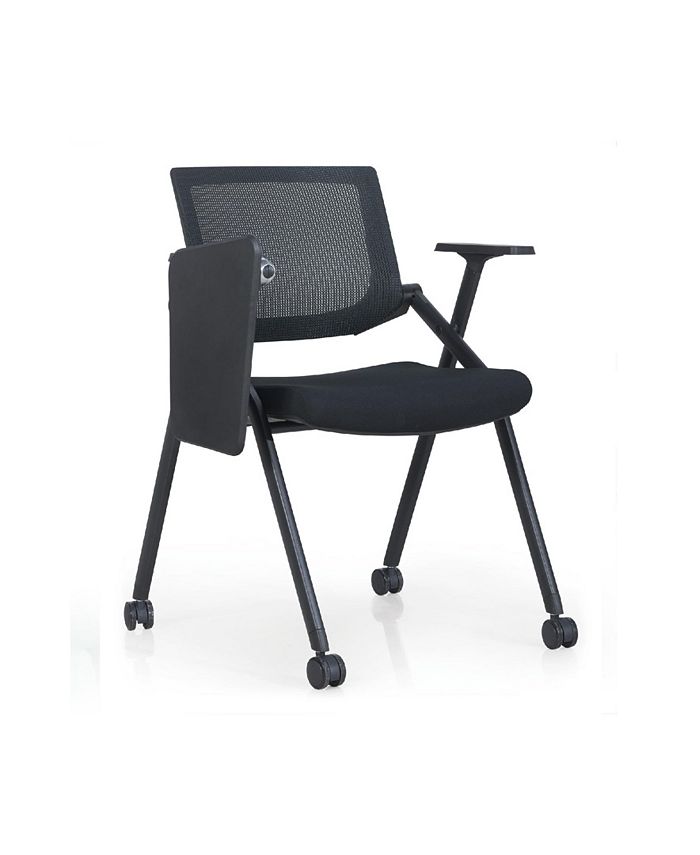 JGW Furniture Desk Chair with Casters and Writing Shelf Macy