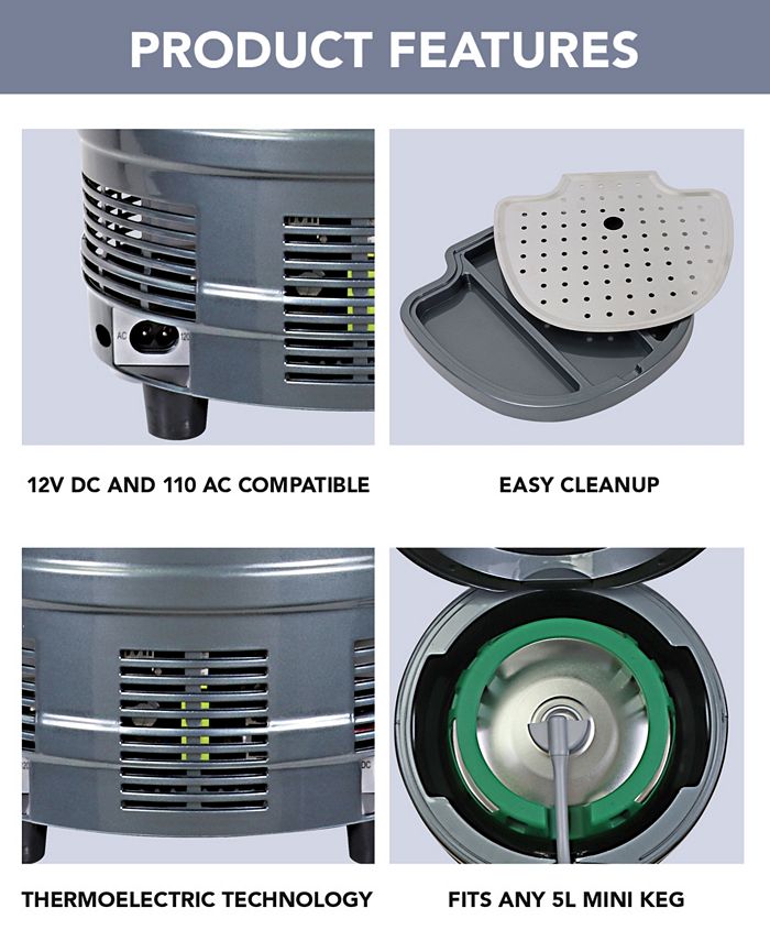 Koolatron Mini Beer Keg Cooler with Dual Taps, 5 L Macy's