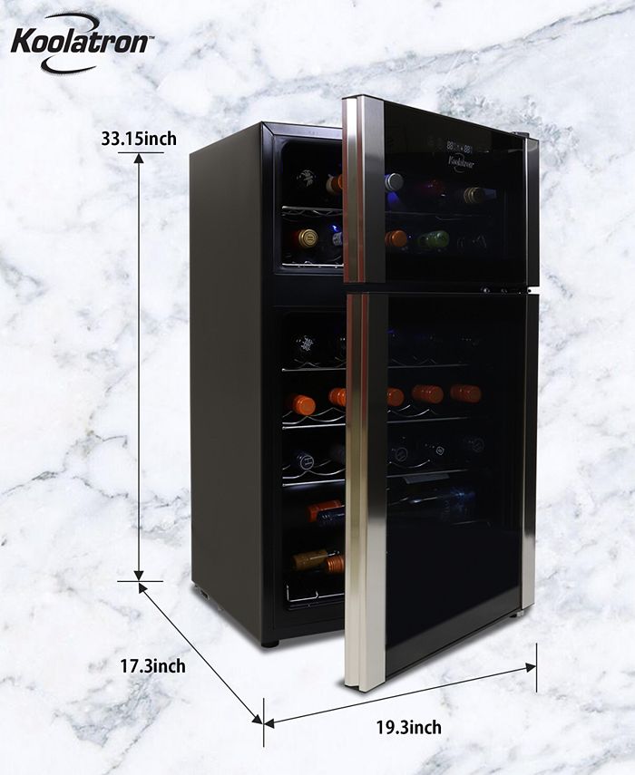 Koolatron Elite Series 29 Bottle Dual Zone Wine Cooler, 3' Cubic Macy's