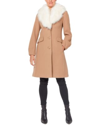 kate spade faux fur collar coat