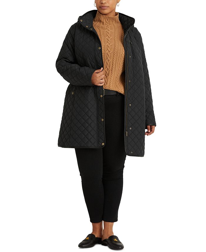 Lauren Ralph Lauren Plus Size Quilted Hooded Coat, Created for Macy's
