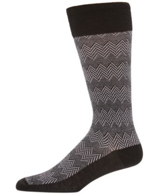 Perry Ellis Portfolio - Men's Herringbone Moisture-Wicking Dress Socks