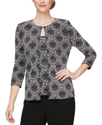 Alex Evenings - Printed Metallic Twinset