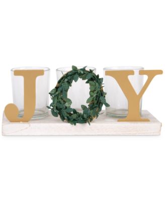 Home Essentials - JOY 3-Votive Candle Holder with Snowflake
