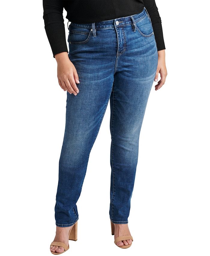 JAG Plus Size Ruby Mid Rise Straight Leg Jeans - Macy's