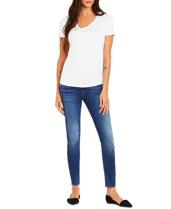 7 For All Mankind - Maternity Dark-Wash Skinny Jeans