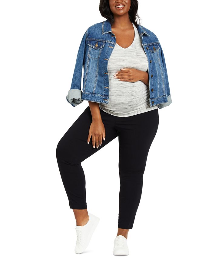Plus Size The Maia Rayon Skinny Maternity Ankle Pants