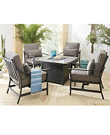 Amsterdam Outdoor 5-Pc. Chat Set (1 Fire Pit & 4 Rocker Club Chairs), Created for Macy's