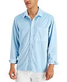 Men's Relaxed-Fit Textured Velour Shirt, Created for Macy's