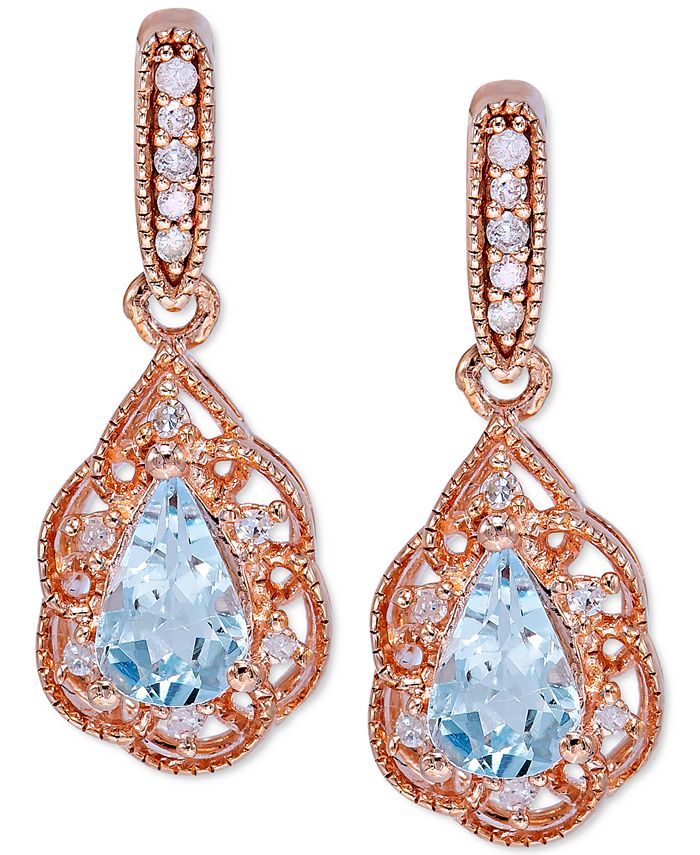 Macy's rose sale gold diamond earrings