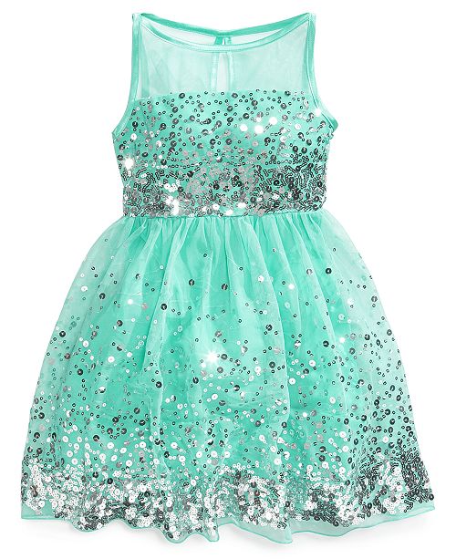 Crystal Doll Big Girls Sequin Illusion Dress & Reviews Dresses Kids