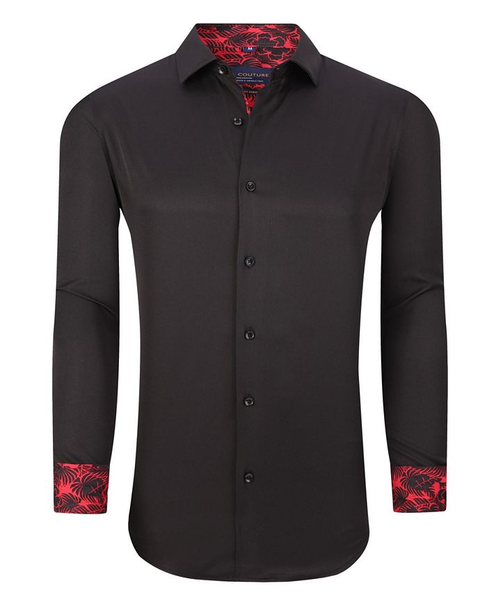 Suslo Couture Men s Solid Slim Fit Wrinkle Free Stretch Dress