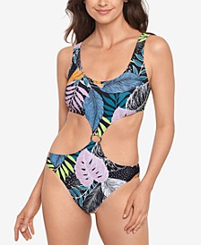 Juniors' Night Life High-Leg One-Piece Swimsuit, Created For Macy's