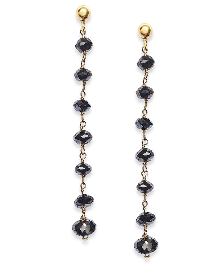 Macy's Black Diamond Dangle Drop Earrings in 14k Gold (4 ct. t.w ...