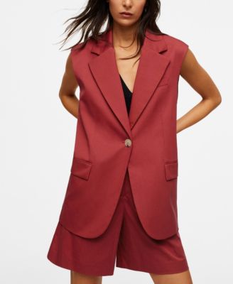 womens red suit vest