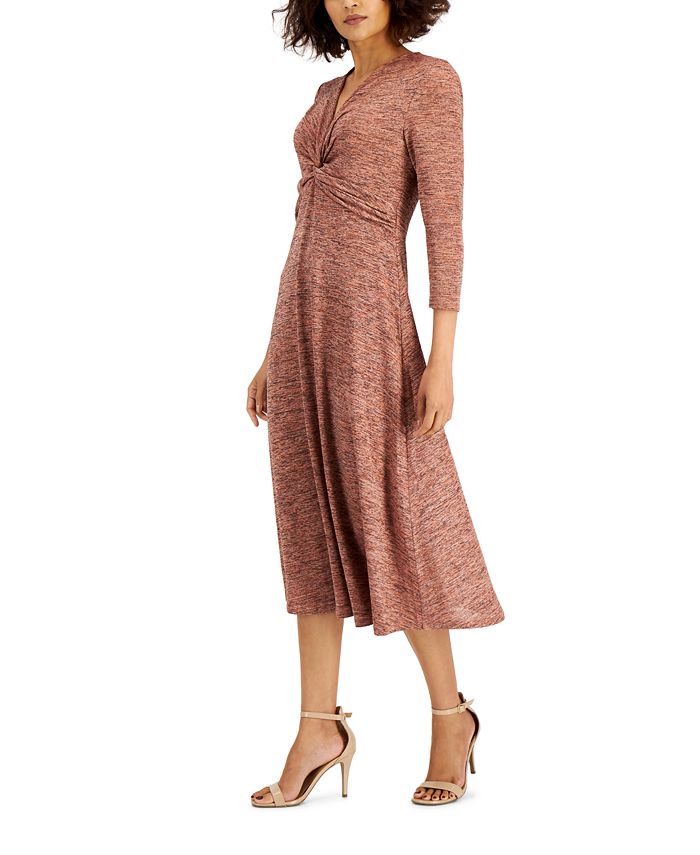Anne Klein Twisted Space-Dyed Midi Dress - Macy's