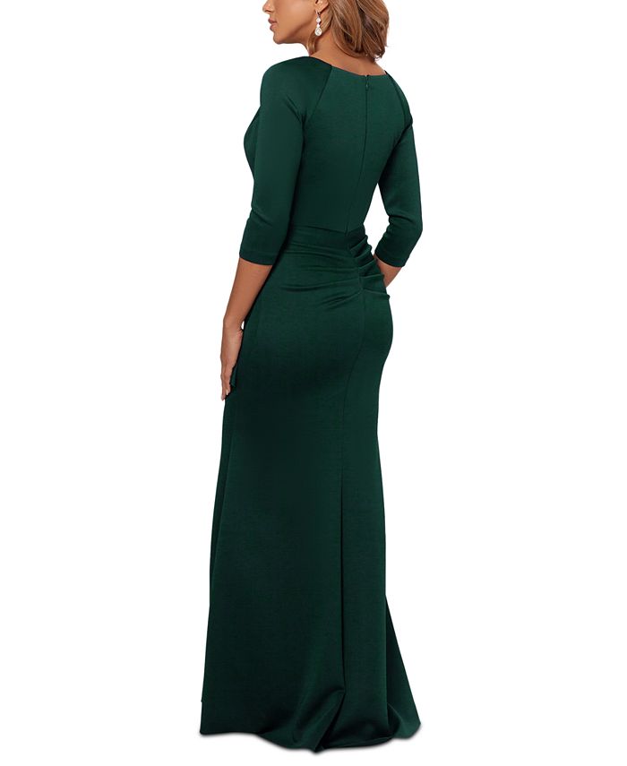 XSCAPE Petite Ruched Ruffled Gown - Macy's