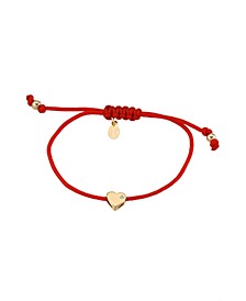 Heart with Diamond Fortune 14K Yellow Gold Bracelet