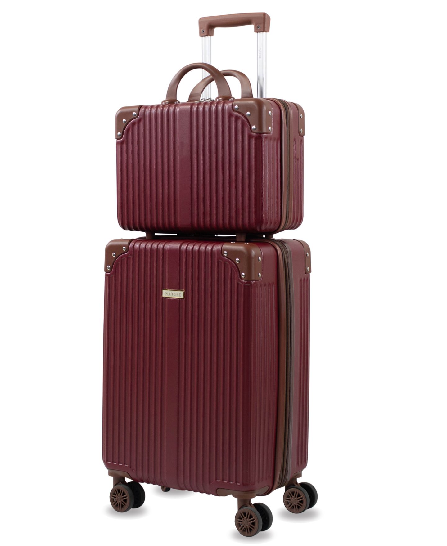 Чемоданы Puíche Trésor Carry-on Vanity Trunk Luggage, Set of 2, цвет: Чёрный — фото 10