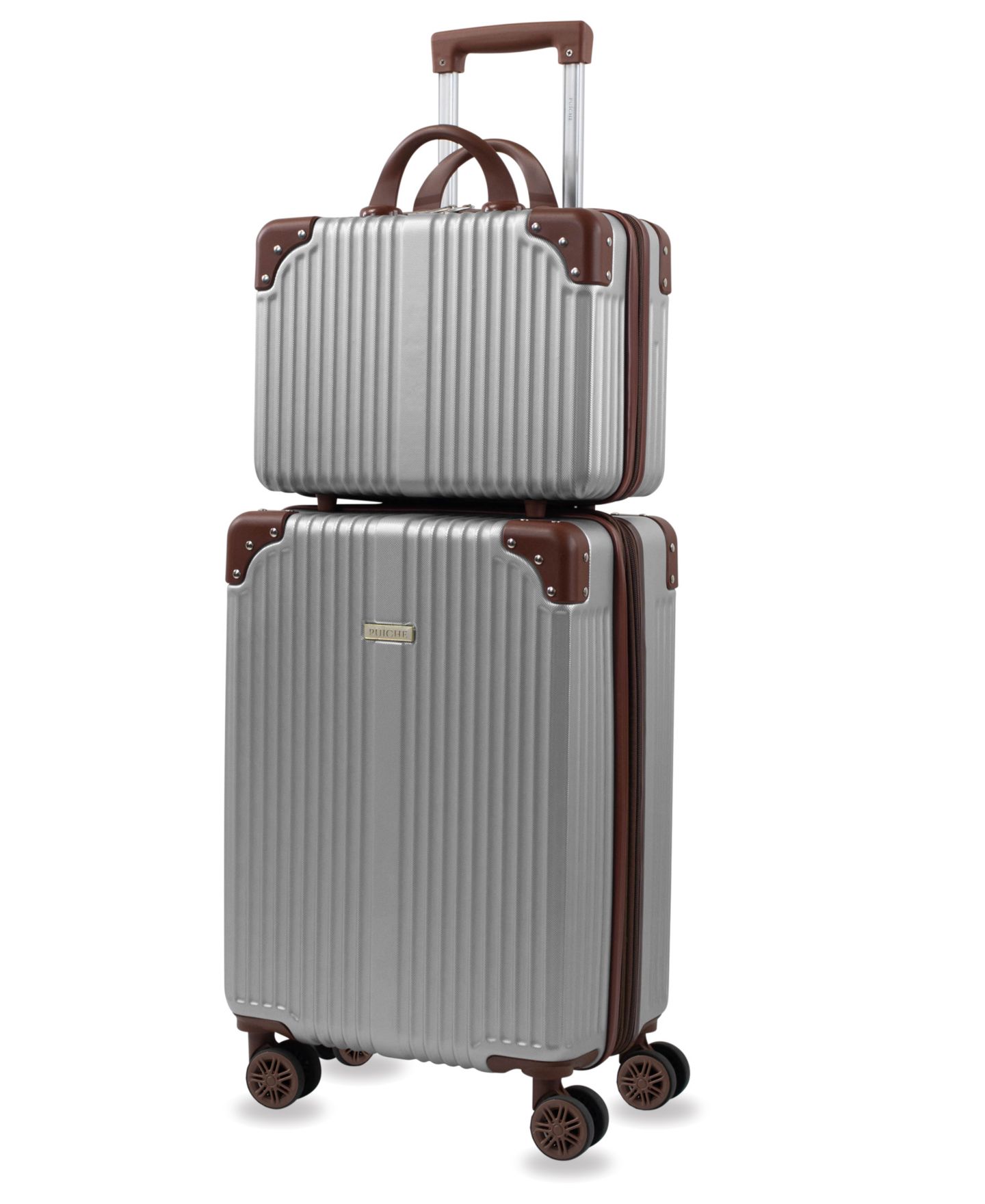 Чемоданы Puíche Trésor Carry-on Vanity Trunk Luggage, Set of 2, цвет: Чёрный — фото 11