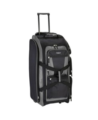 Travelers Club 30 in. Multi-Pocket Upright Rolling Duffel, Black