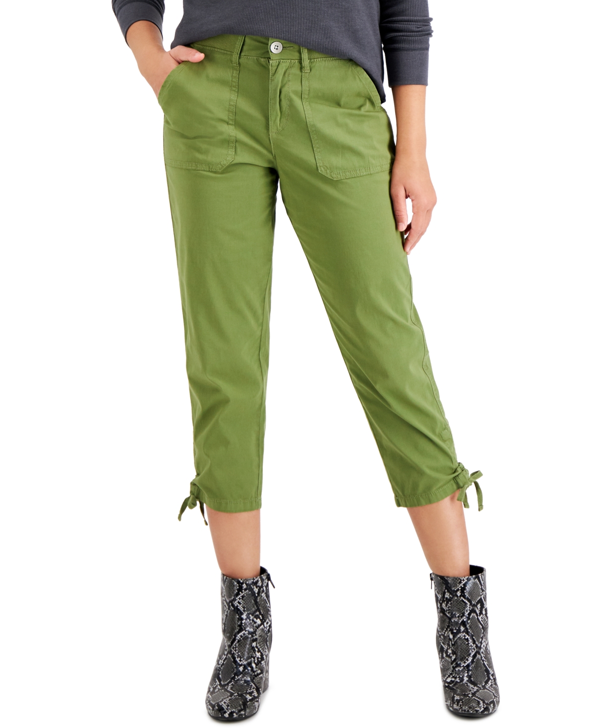 Style & Co Petite Hannah High Rise Plaid Ponte Pants, Created for