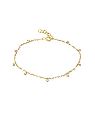 Zoe Lev Diamond Bezel Drop 14K Gold Bracelet - Macy's