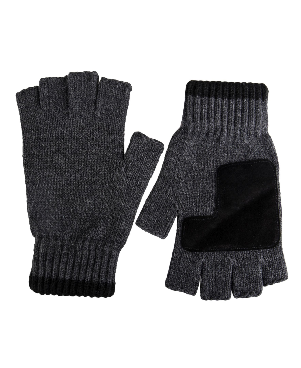 Men's Classic Fingerless Marled Knit Gloves - Dark Gray