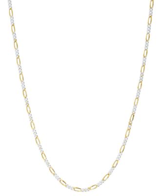 Macy's Giani Bernini Figaro Chain Necklaces 16 24 In Sterling Silver 18k Gold Plate Created For Macys