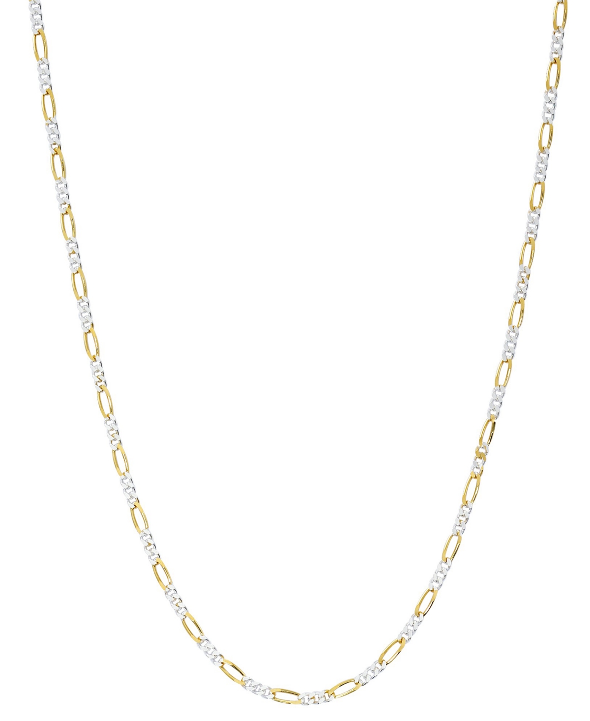 Macy's Giani Bernini Figaro Link 18" Chain Necklace in Sterling Silver & 18k Gold-Plated, Created for Macy's - Two-Tone