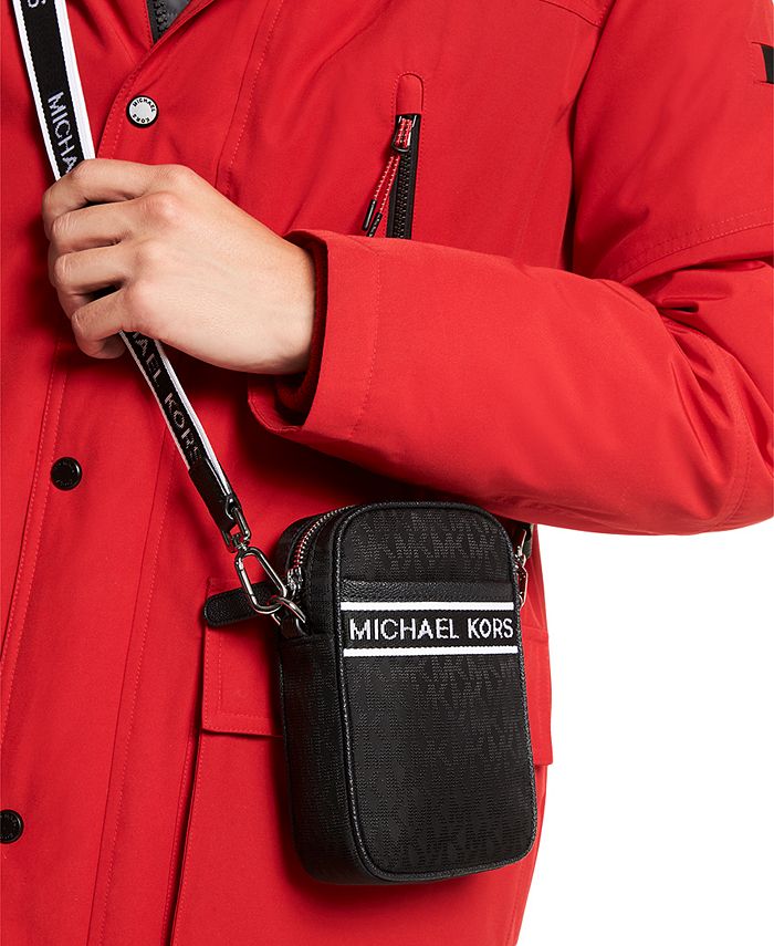 Michael Kors Men's MK Jacquard Logo Brooklyn Phone Crossbody Macy's