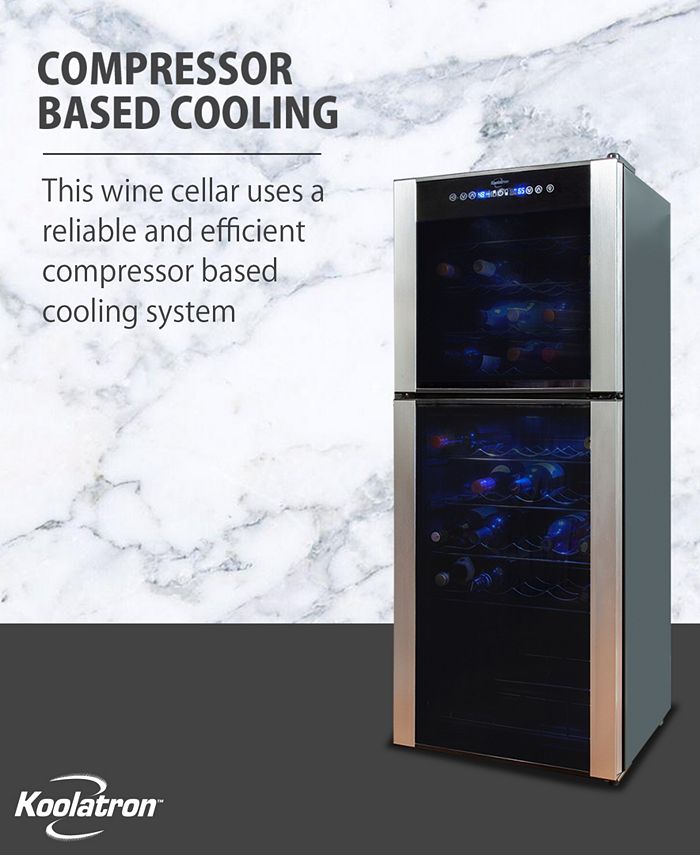 Koolatron Elite Series 45 Bottle Dual Zone Wine Cooler, 4.8' Cubic Macy's