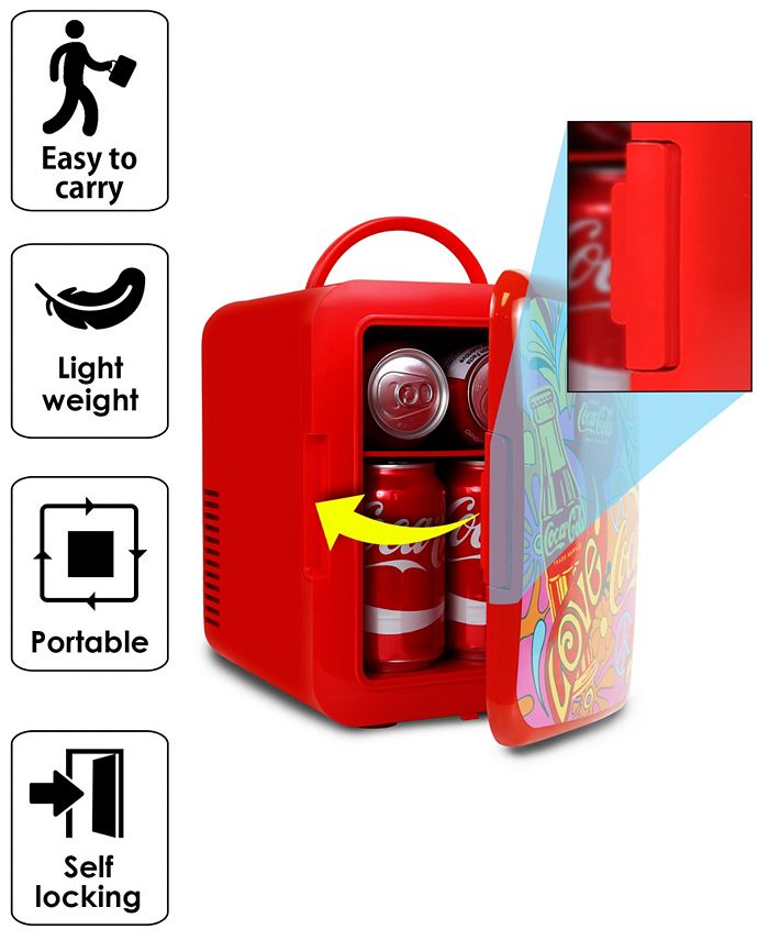 CocaCola Peace 1971 Series Portable 6 Can Thermoelectric Mini Fridge Macy's