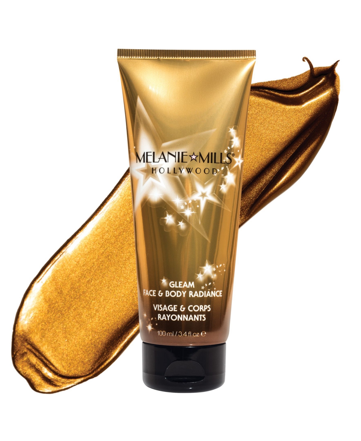 Melanie Mills Hollywood Gleam Face and Body Radiance All in One Makeup, Moisturizer and Glow, 3.4 oz