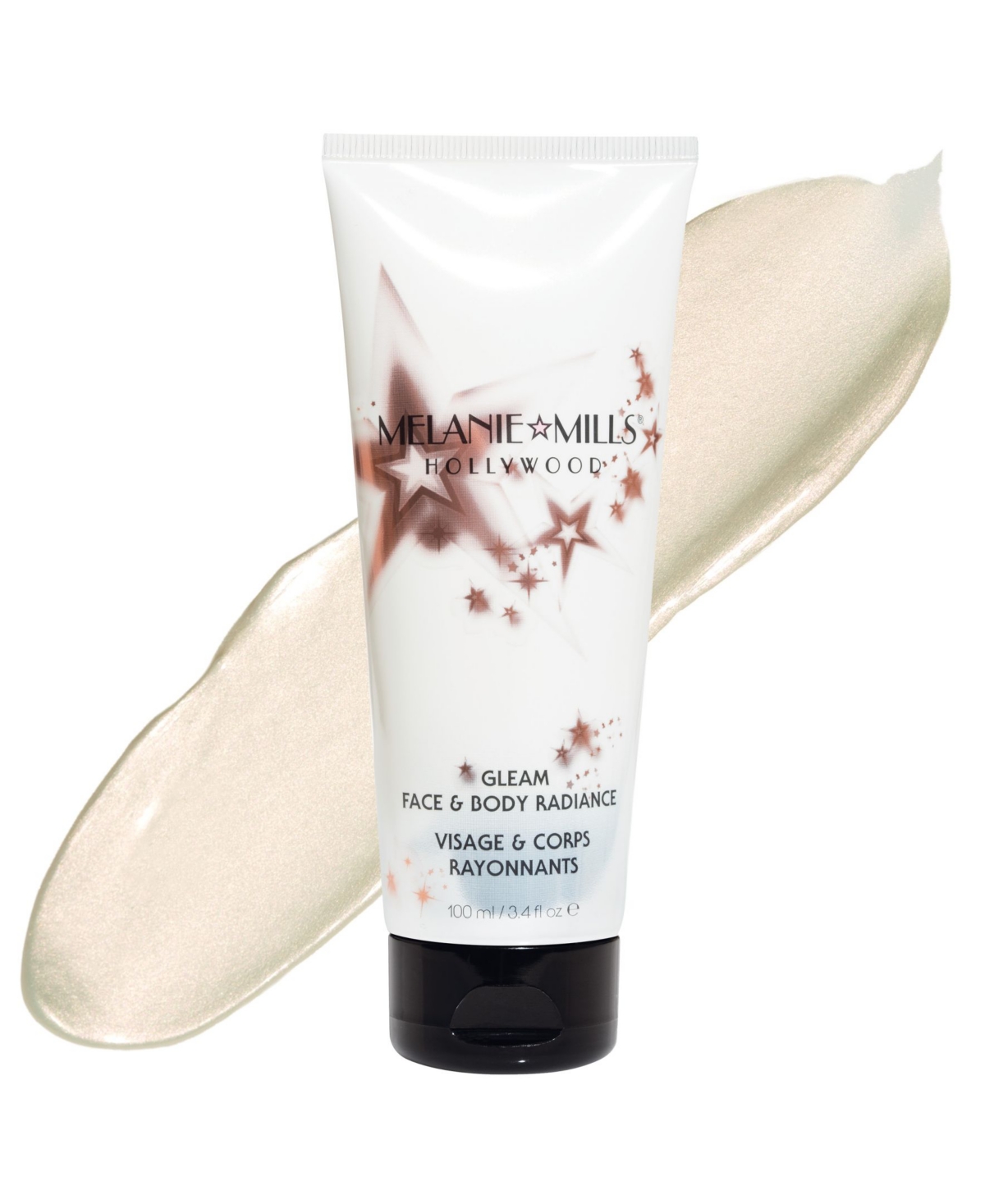 Melanie Mills Hollywood Gleam Face and Body Radiance All in One Makeup, Moisturizer and Glow, 3.4 oz